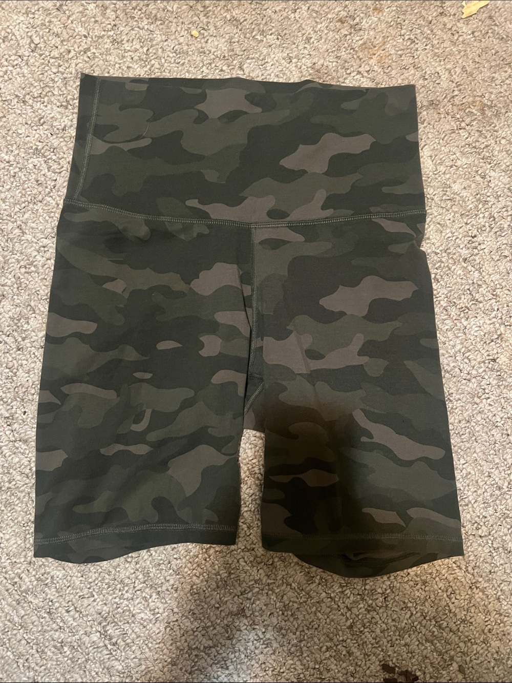 Old Navy Olive Camo High-Rise Bike Shorts